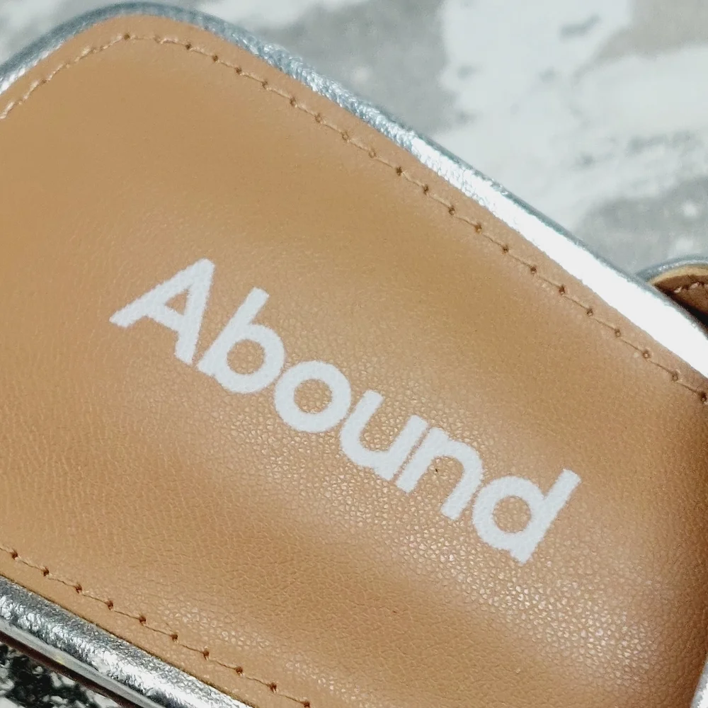 NEW Abound Carina Glitter Silver Slip On Block Heel Sandals M822 - Picture 10 of 14